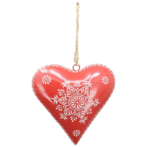 Kovová dekorácia  Srdce Borgogna, 10 cm