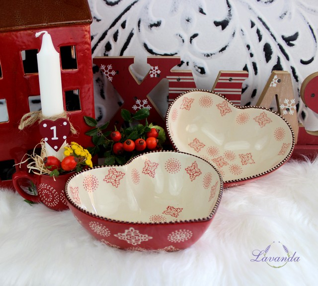 Kameninová miska srdce Merry Christmas, menšia