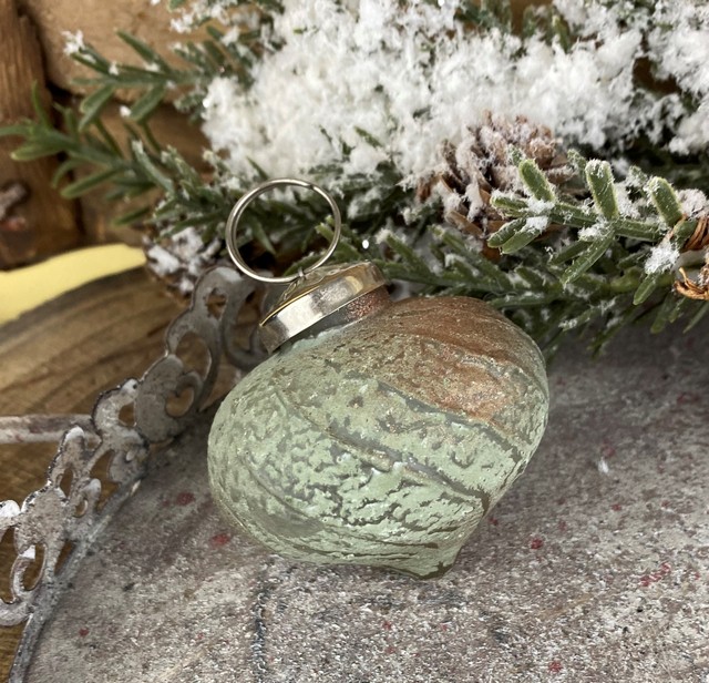 Sklenená vianočná guľa Vintage Cuivre, Ø 5 cm 