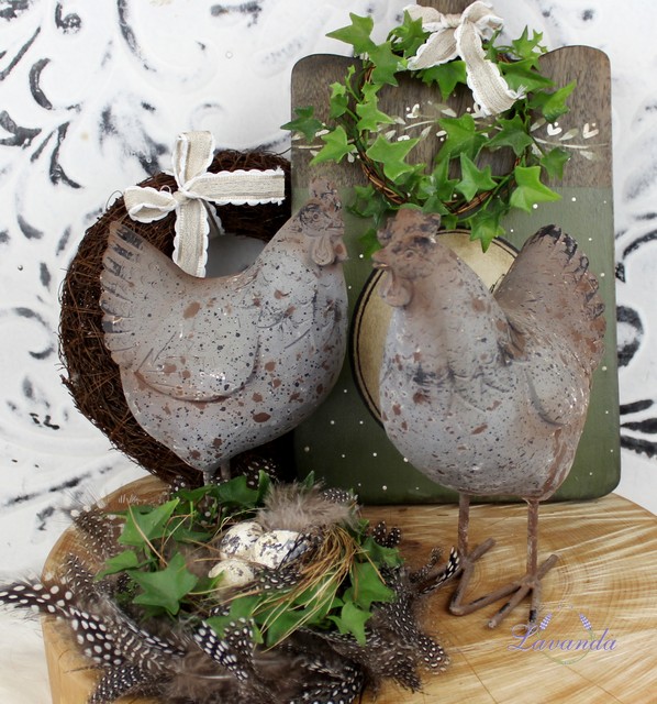 Dekorácia vintage sliepočka