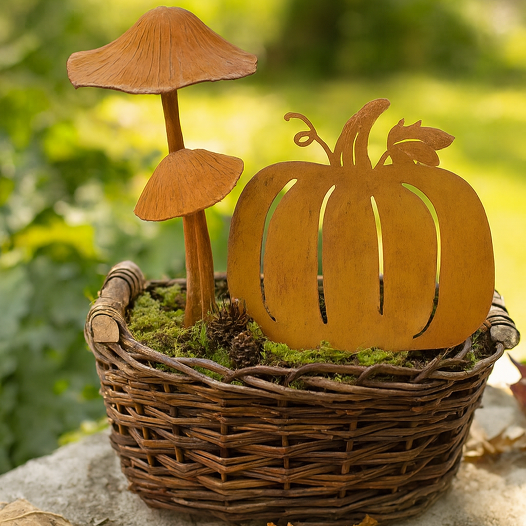 Kovová dekorácia na zapichnutie Tekvica, vzor 1