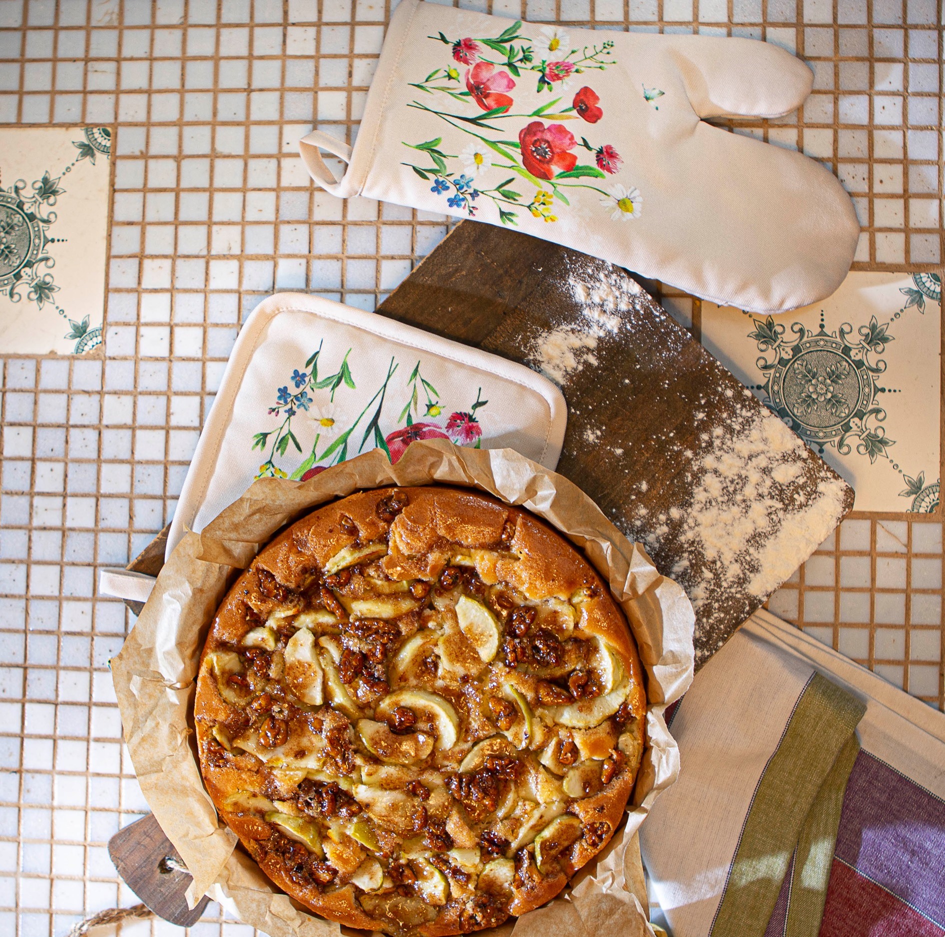 Set chňapka a rukavica Poľné kvety