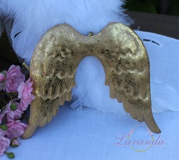 Anjelské krídla kovové zlaté, väčšie