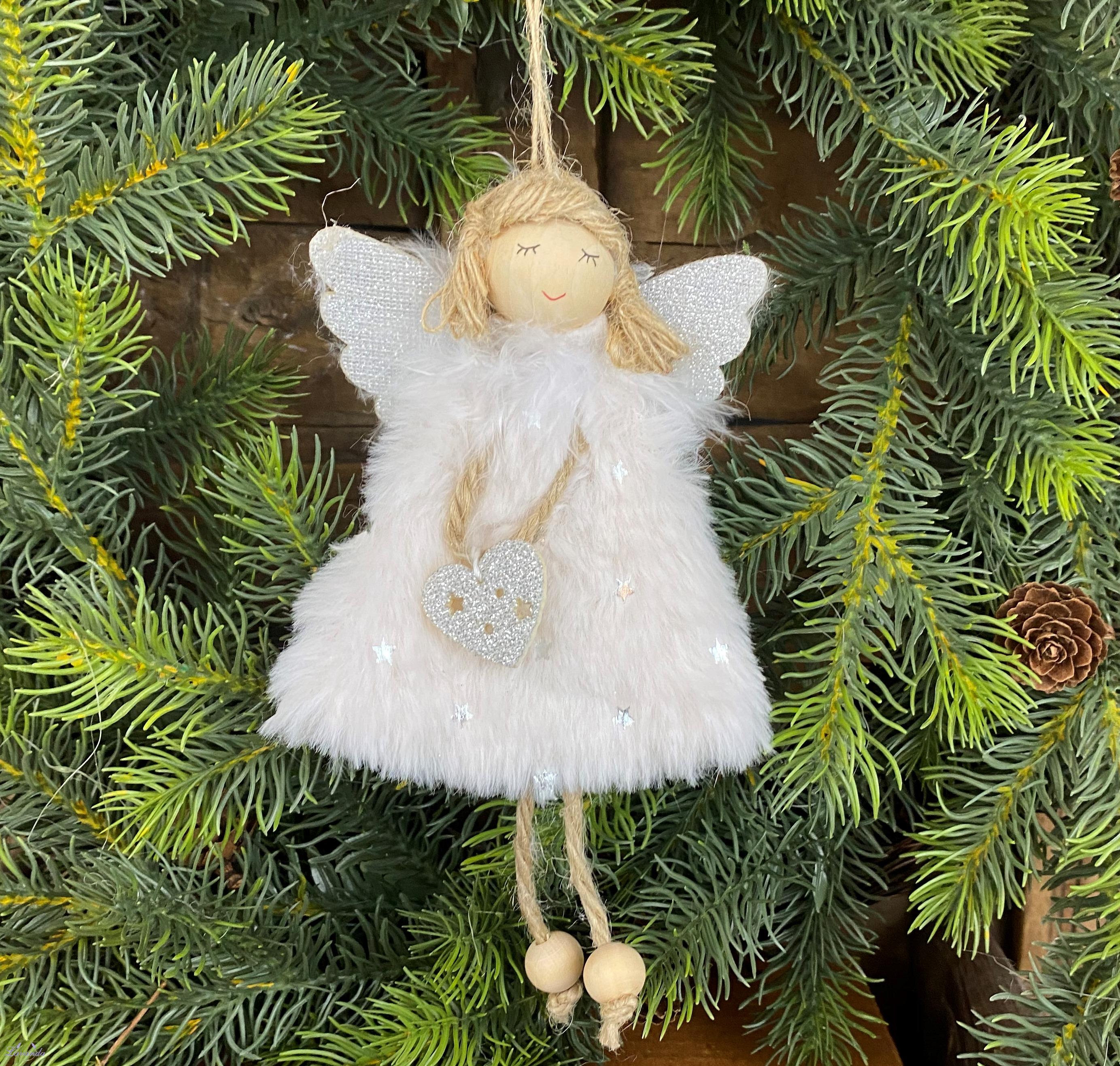Vianočná ozdoba Anjelik so srdiečkom (Dekorácia na vianočný stromček)