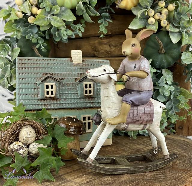Veľkonočná dekorácia Zajačik s ovečkou