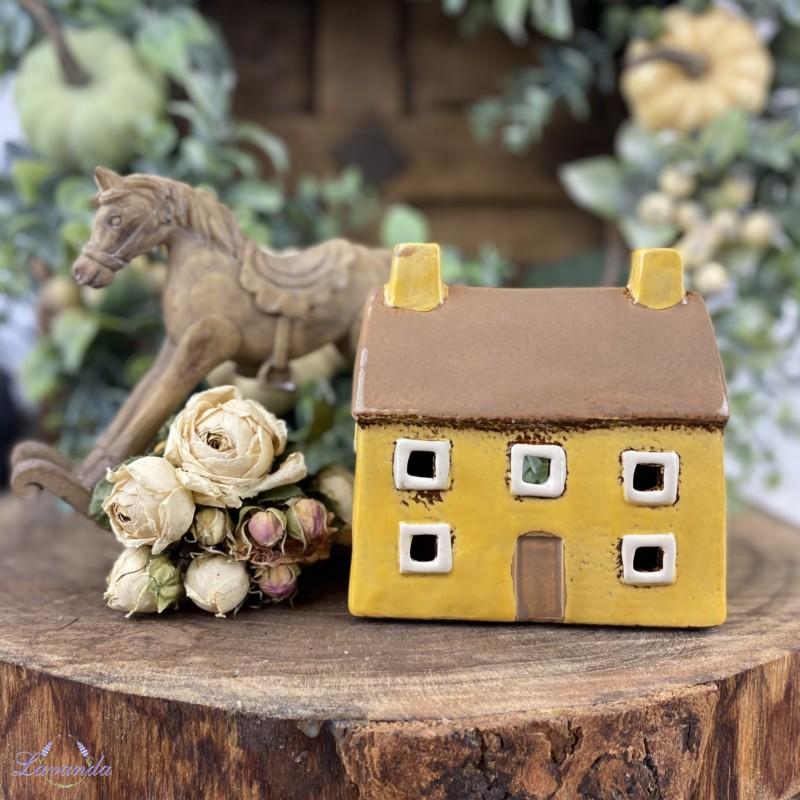 Keramická lucerna Žltý domček