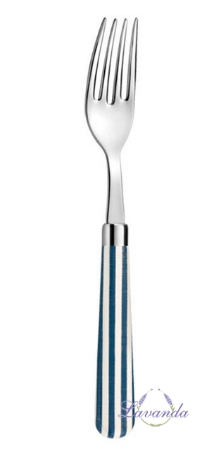Vidlička dezertná Pásiky pozdľžne, modro biele