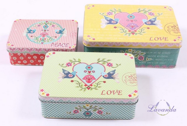 Dekoratívny box Vintage Love, sada 3 ks