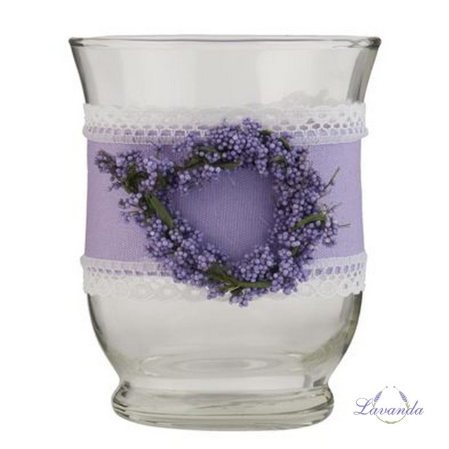 Sklenená lucerna Lavender