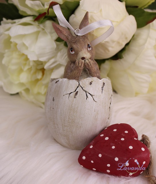 Veľkonočná dekorácia - Zajačik vo vajíčku 3