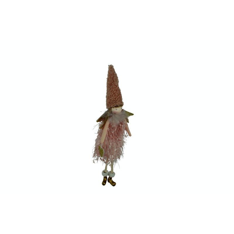 Vianočná ozdoba Anjelik s vysokou čiapkou, 2 farby