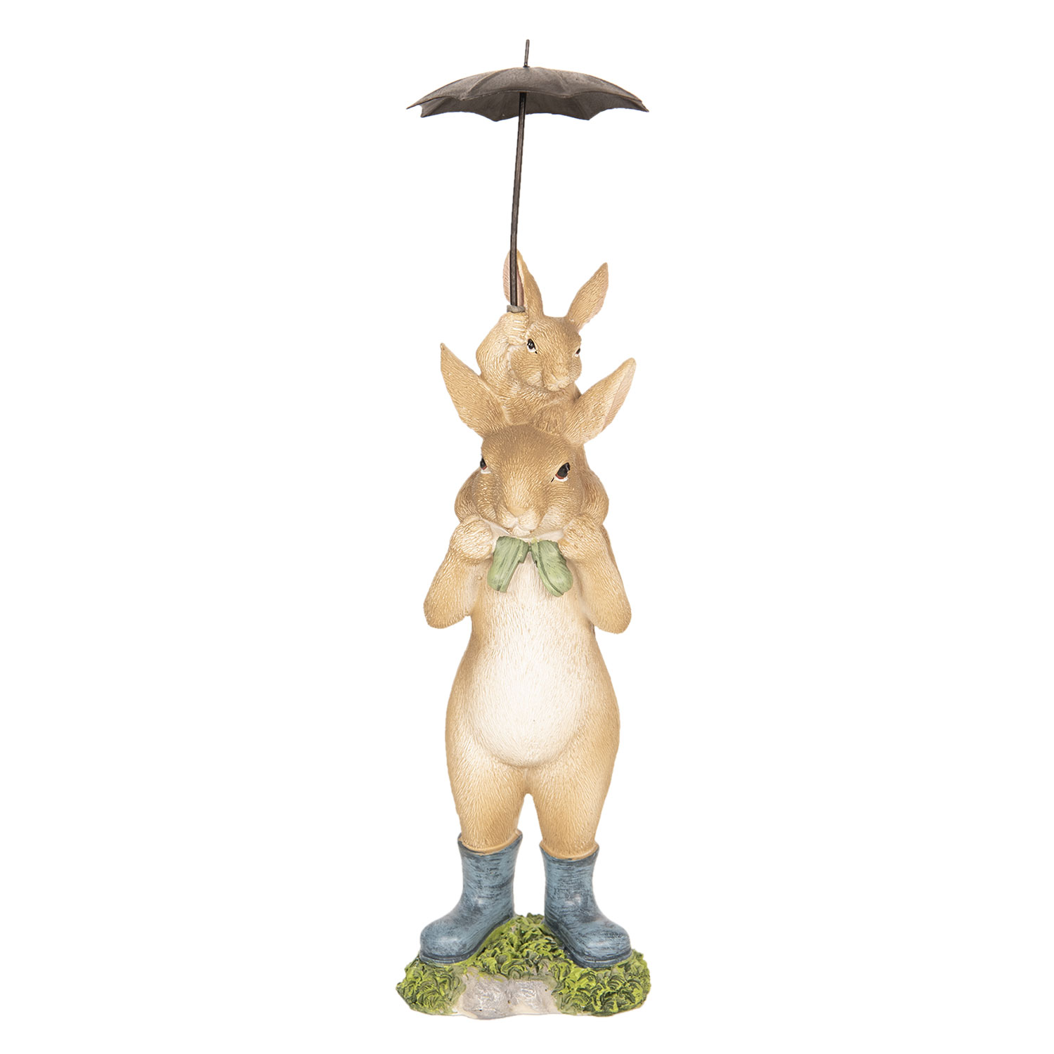 Dekorácia Zajačiky pod dáždnikom, 25 cm