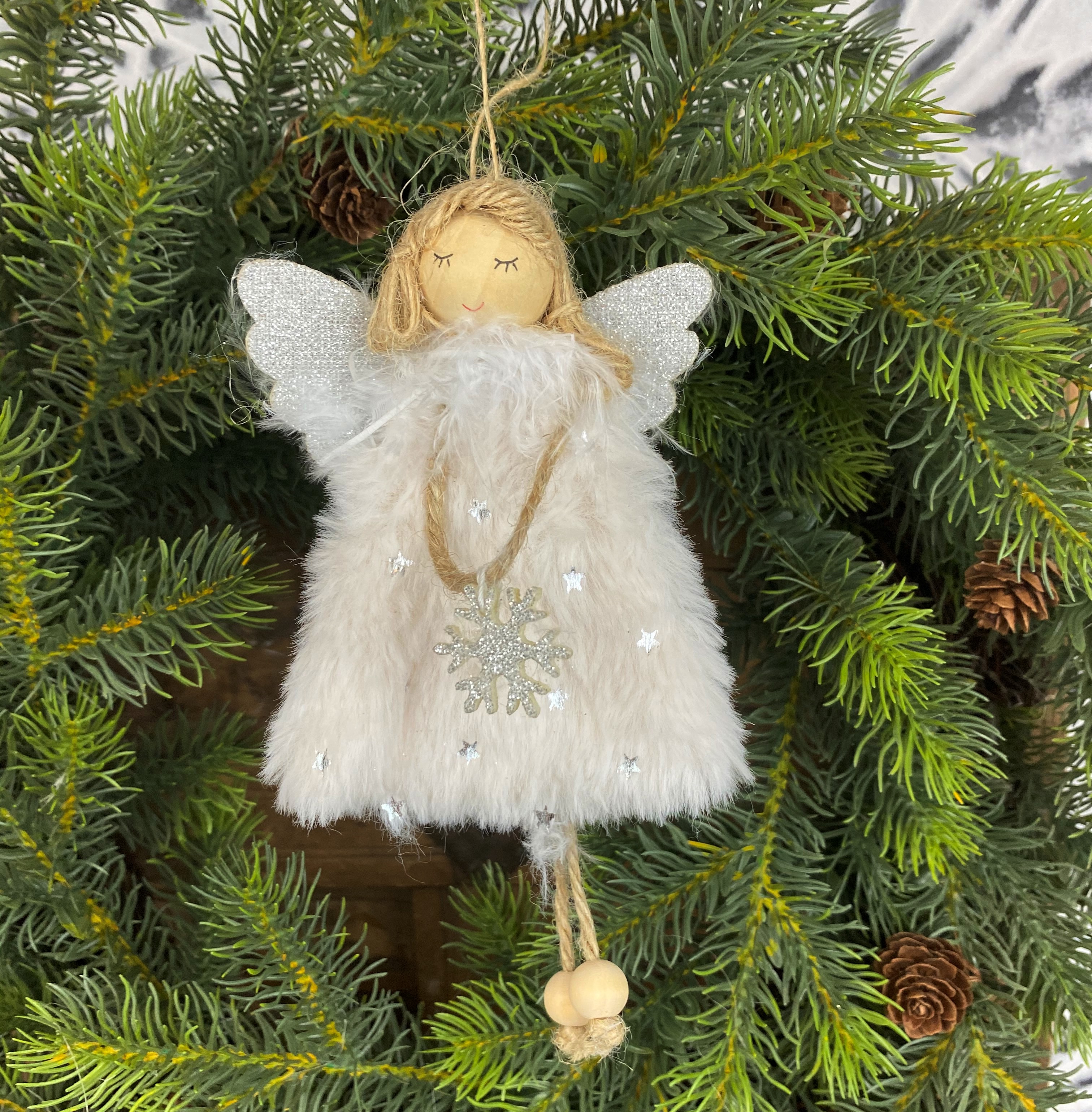 Vianočná ozdoba Anjelik s vločkou