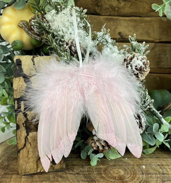 Anjelské ružové krídla s trblietkami