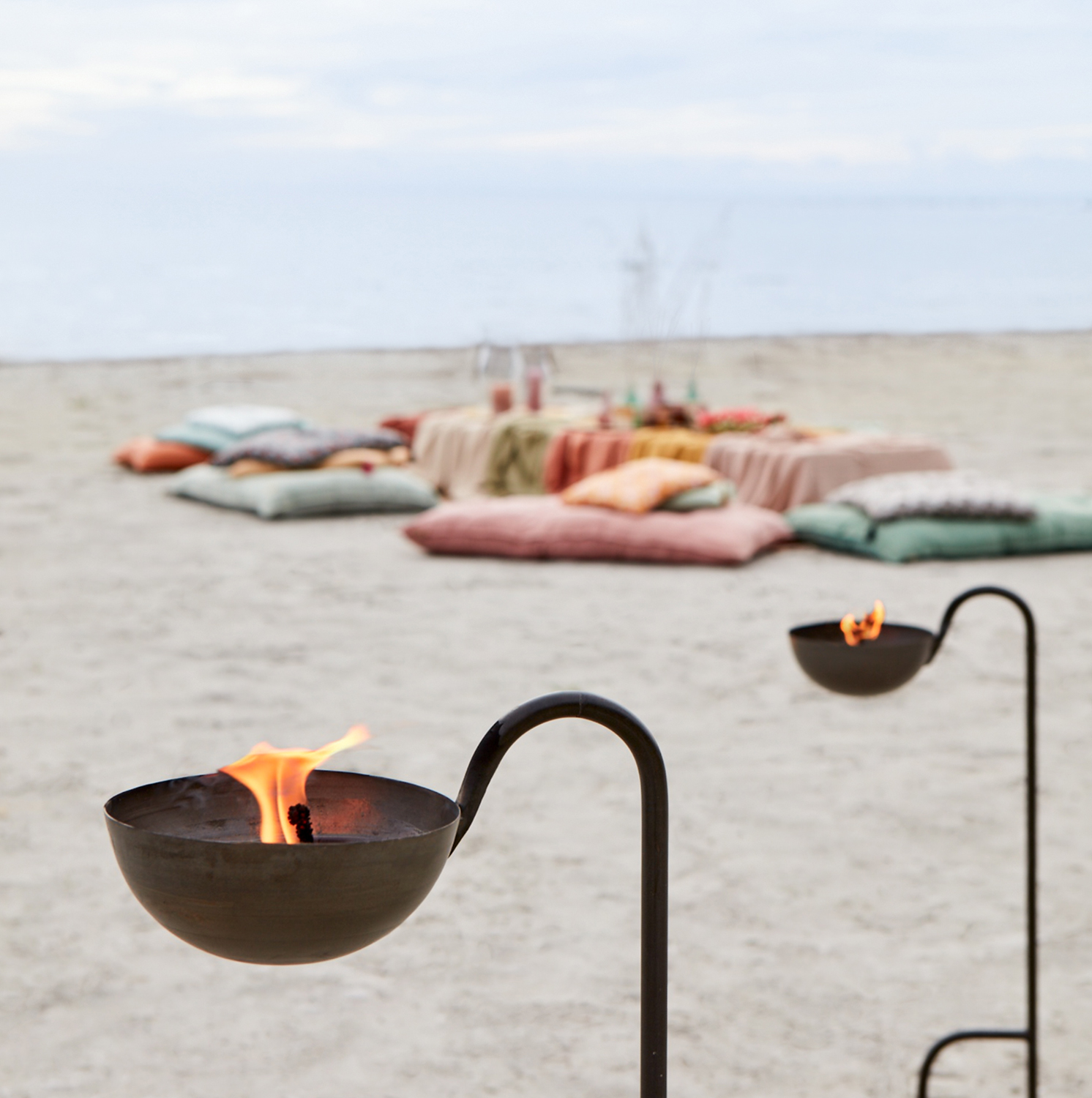 Vintage svietnik na zapichnutie, 90 cm