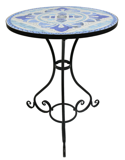Kovový stolík Modrá mozaika