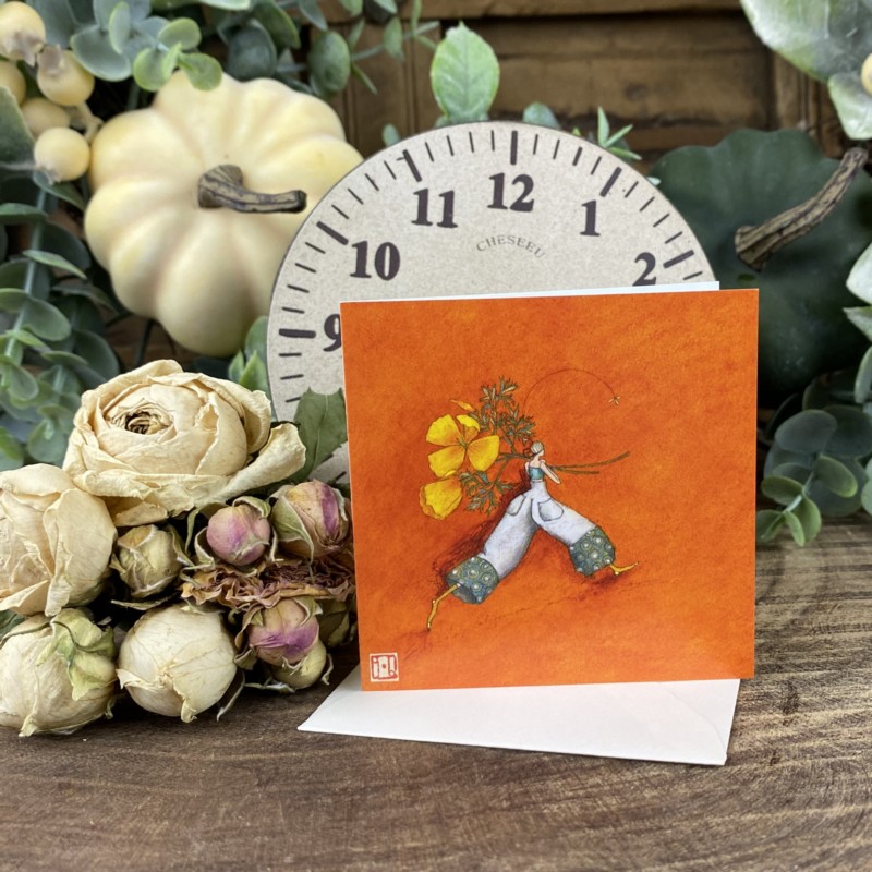 Darčeková kartička Madame a žltý kvet