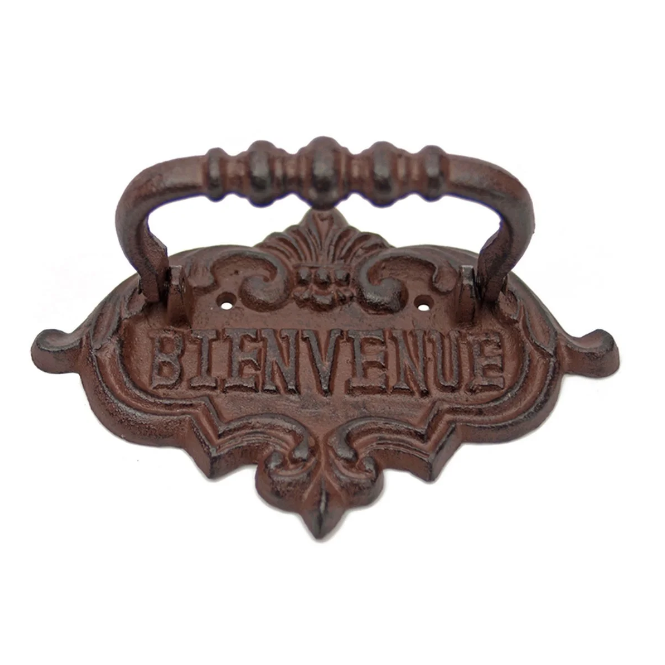Vintage kovové klopadlo Bienvenue 