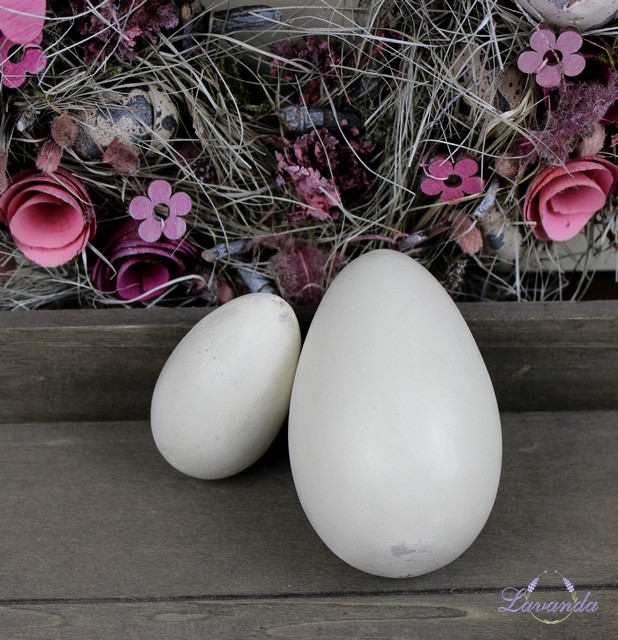Drevené veľkonočné vajíčko, biele