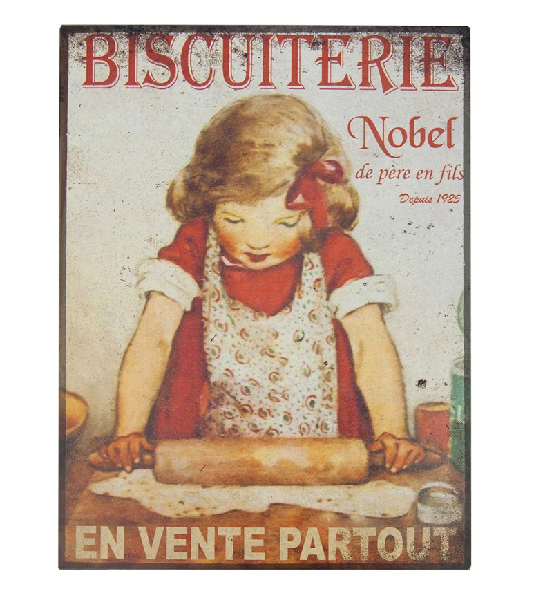 Kovová tabuľka Biscuiterie