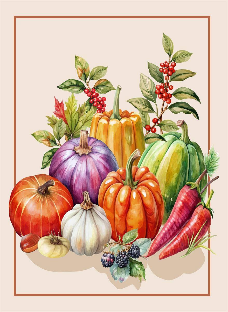 Bavlnená kuchynská utierka Tekvičky a iné dobroty