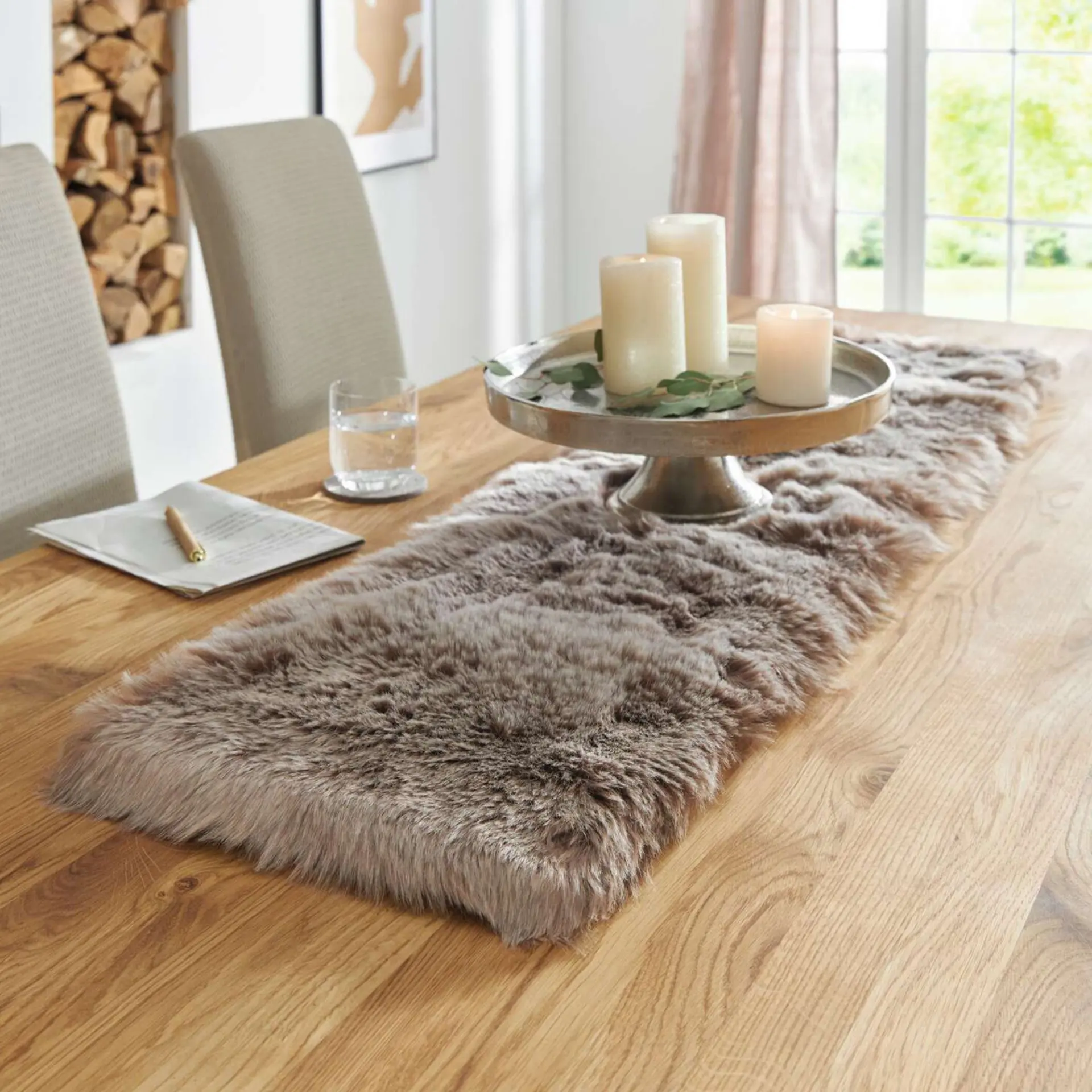 Vianočný huňatý obrus Light Platin
