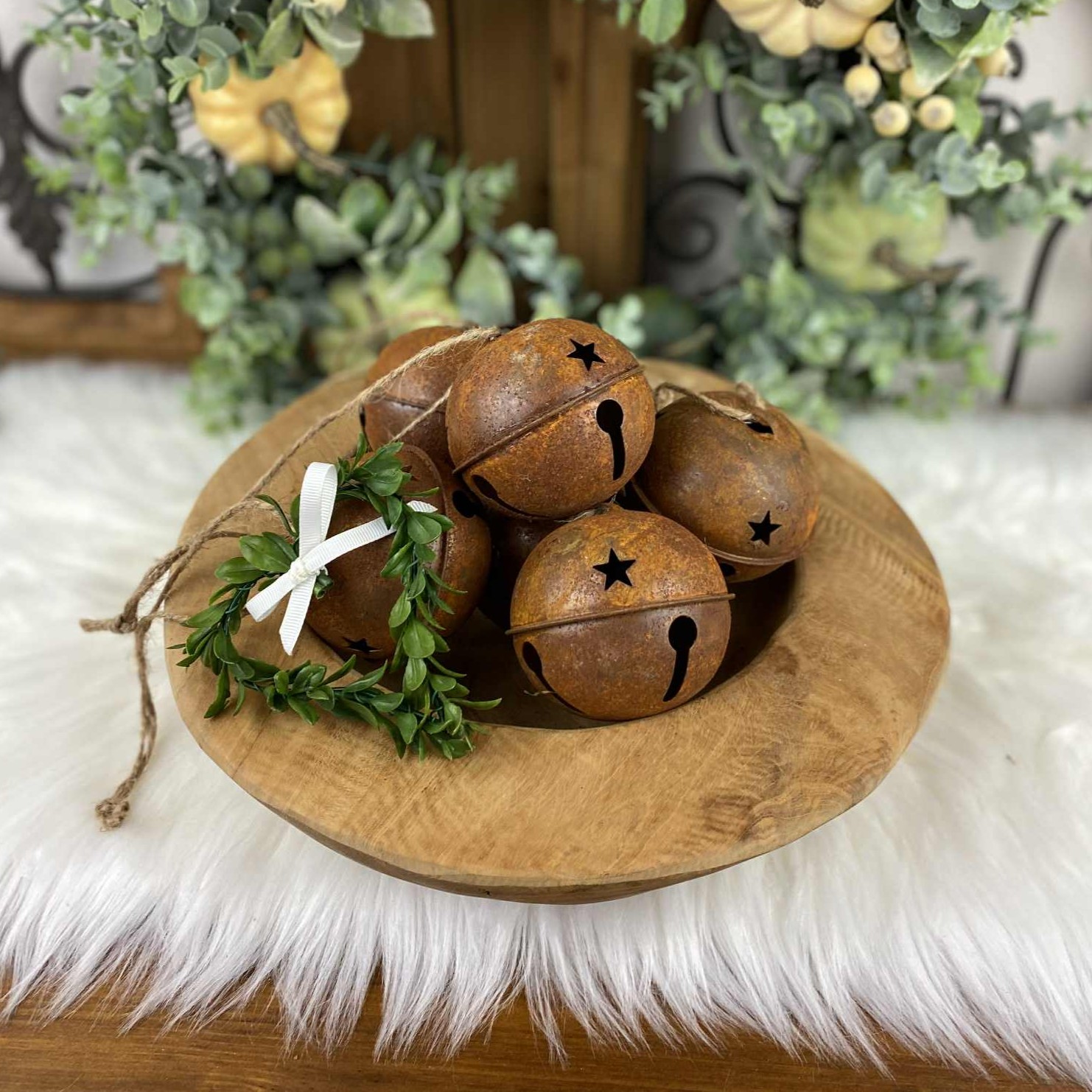 Vintage vianočná ozdoba  Rolnička, 8cm