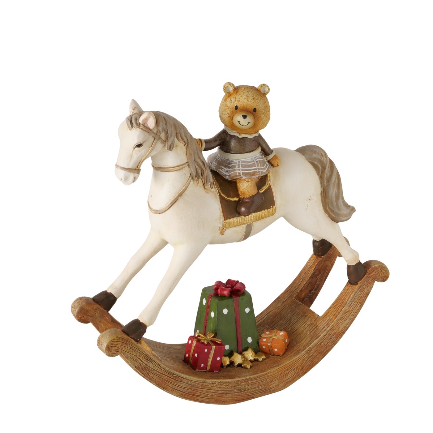 Hojdací koník s mackom a darčekmi,  vzor2