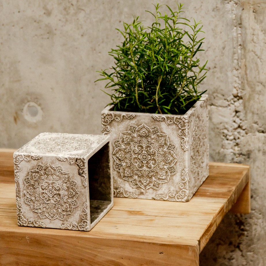 Terakotový kvetináč Mandala