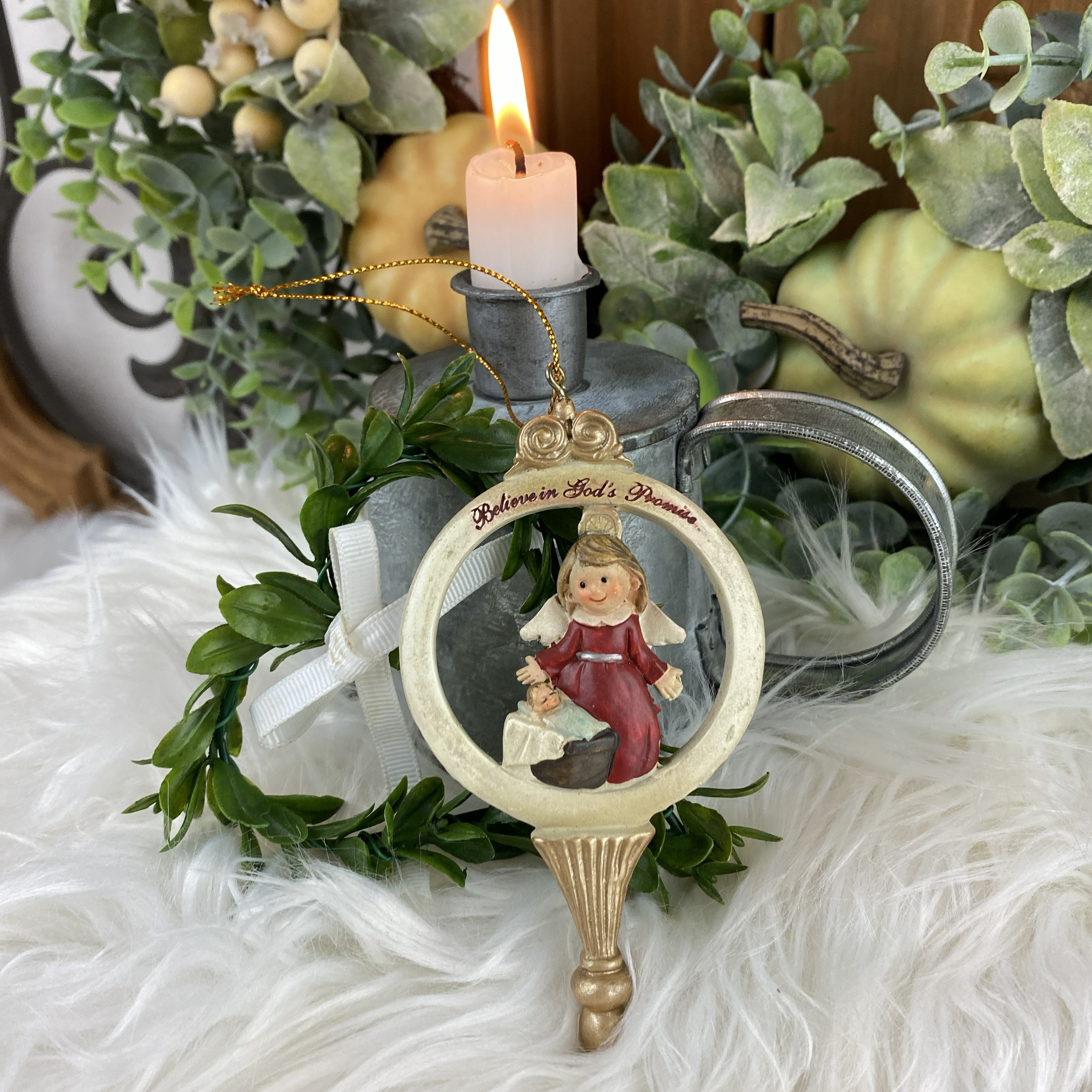 Vianočná dekorácia  na zavesenie - Believe in gots Promise