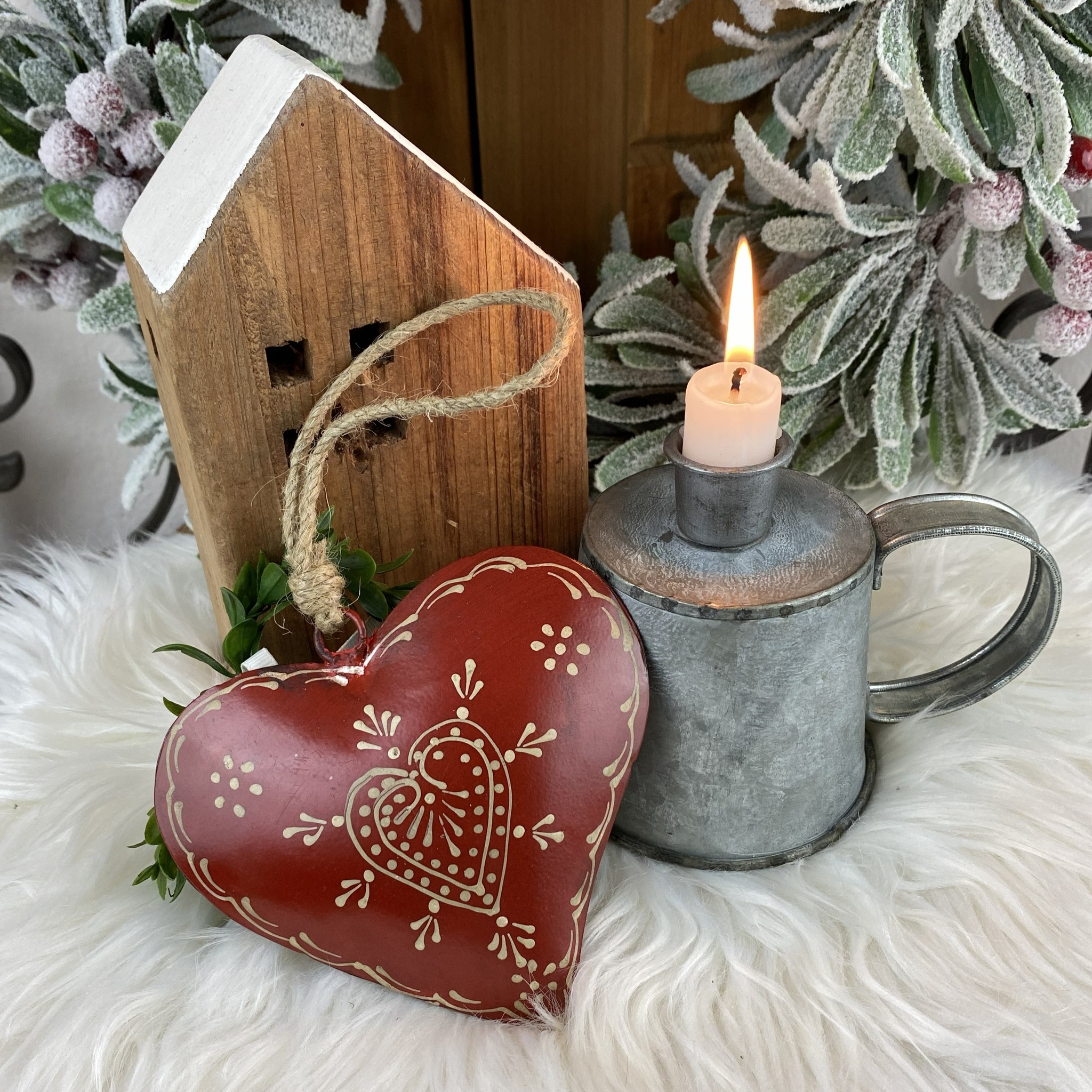 Kovové srdce Rouge Ornament, 12cm