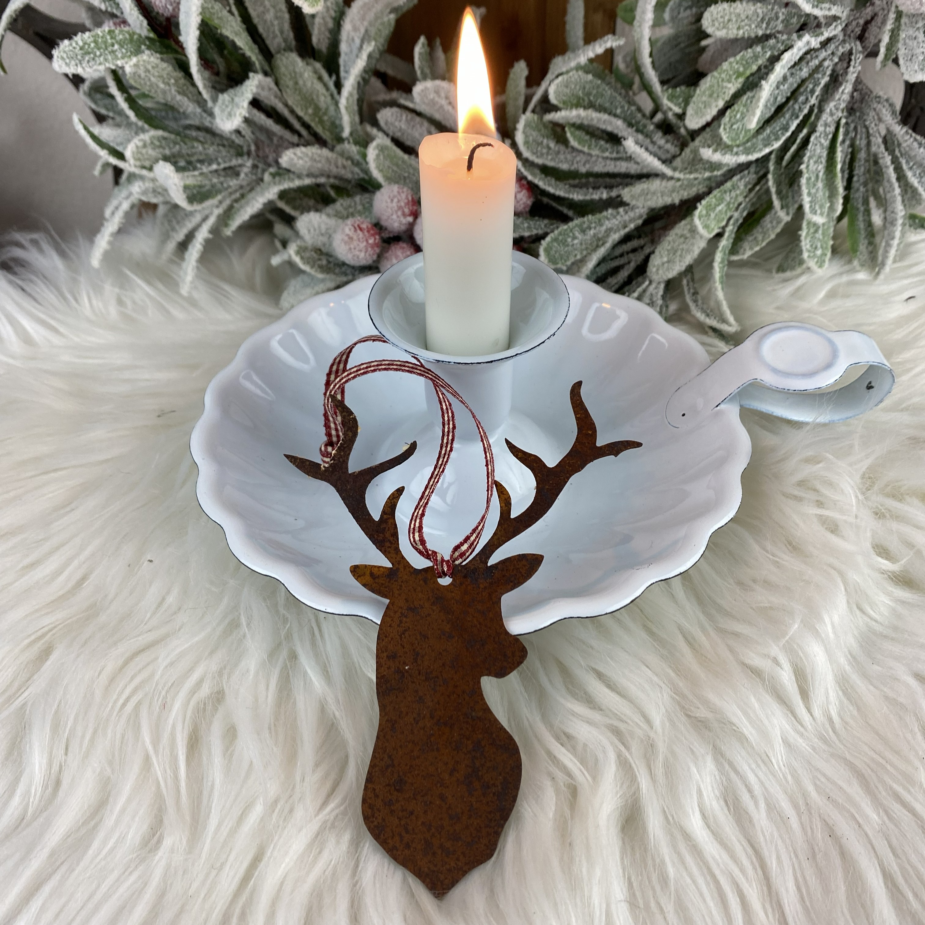 Kovová dekorácia na zavesenie Jeleň, 12cm