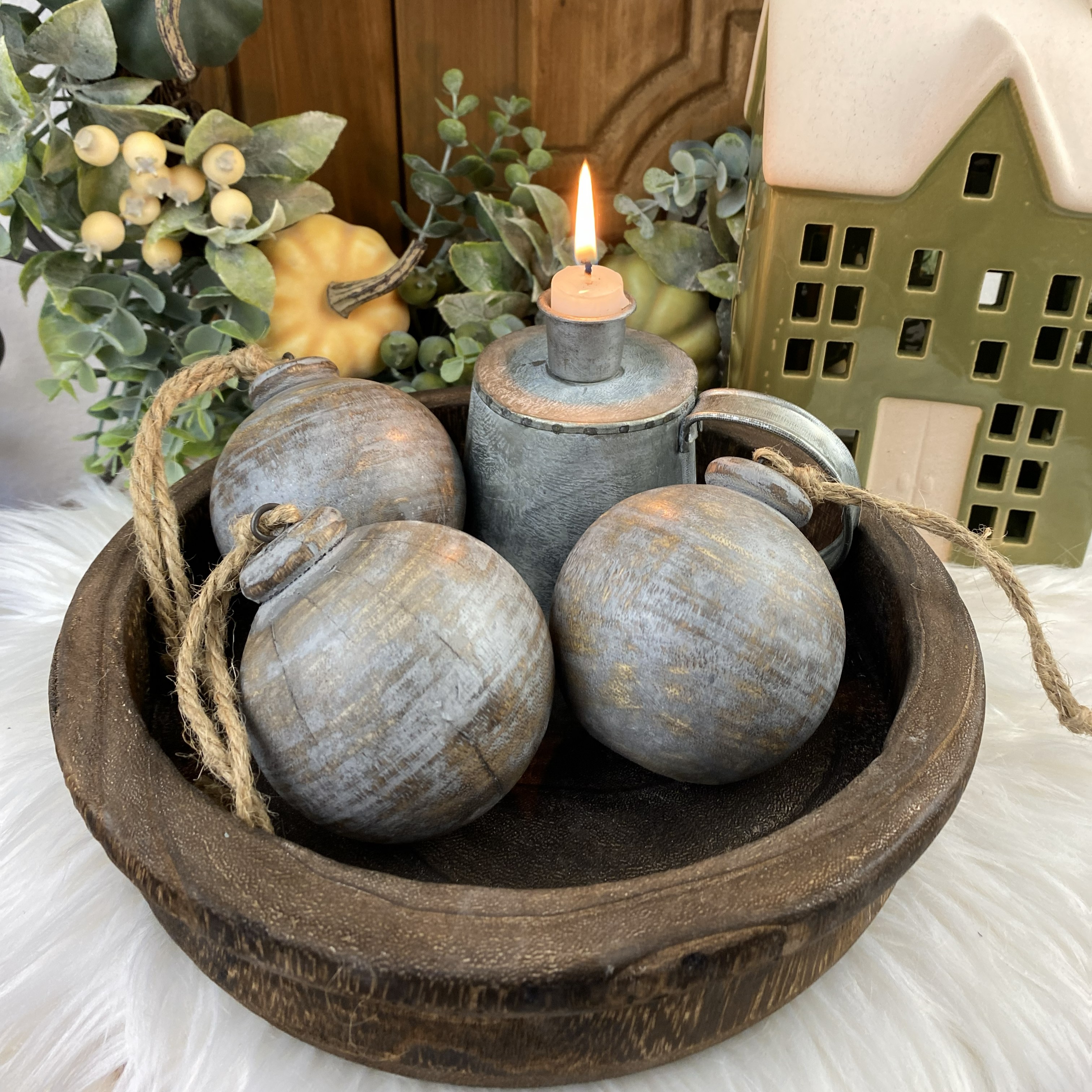 Vintage drevená ozdoba na zavesenie, vzor3