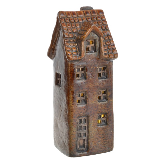 LED lucerna Domček, vintage brown