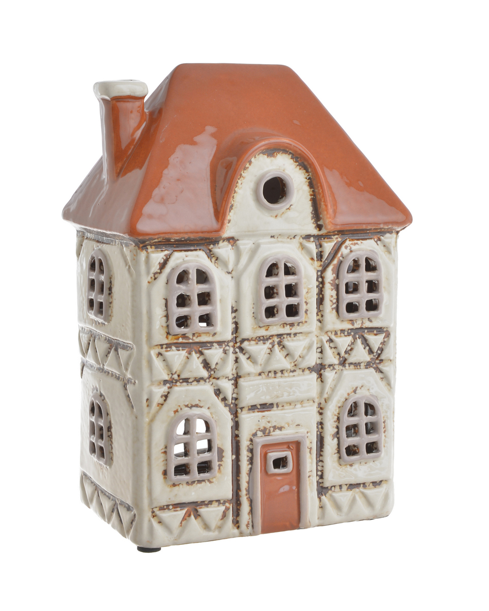 Keramická lucerna Domček s okienkom v podkroví
