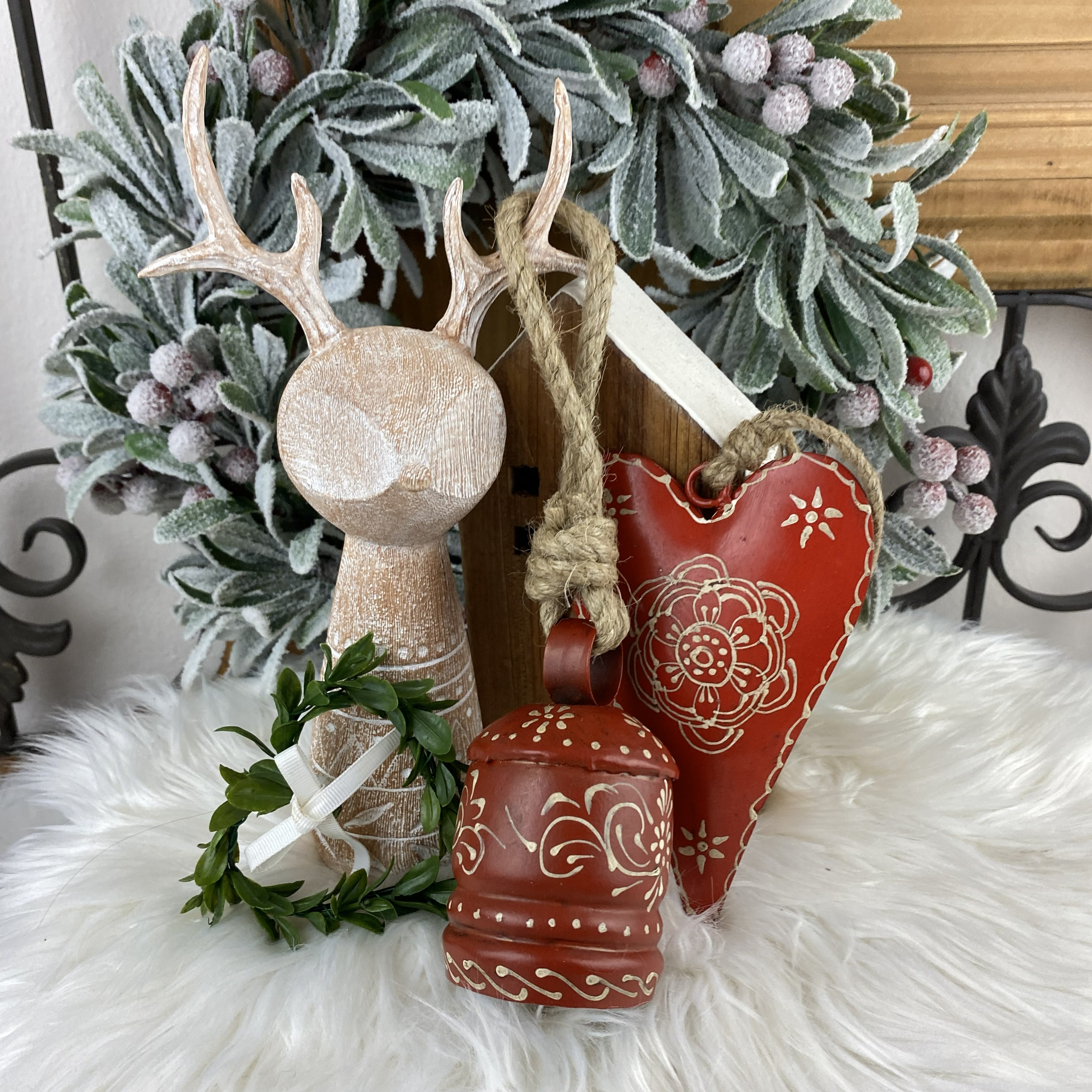 Kovový Zvonček Ornament rouge, 10cm