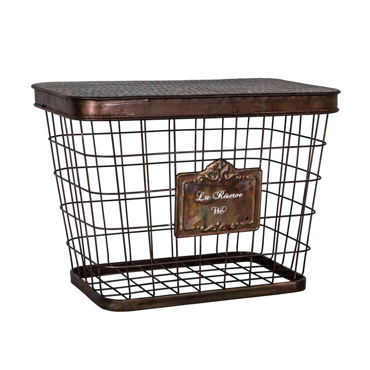 Kovový vintage košík " La Rezerve Wc"