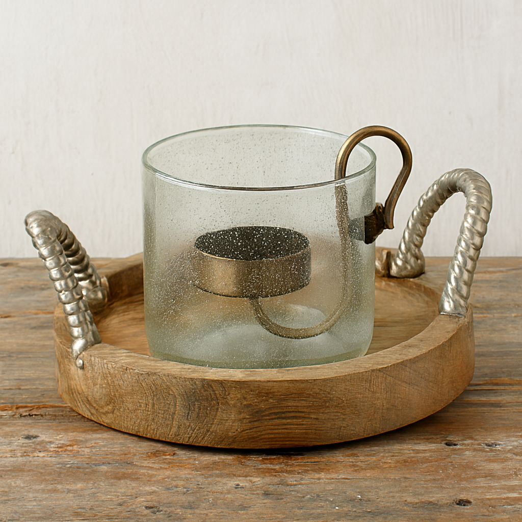 Vintage sklenený svietnik Verre 