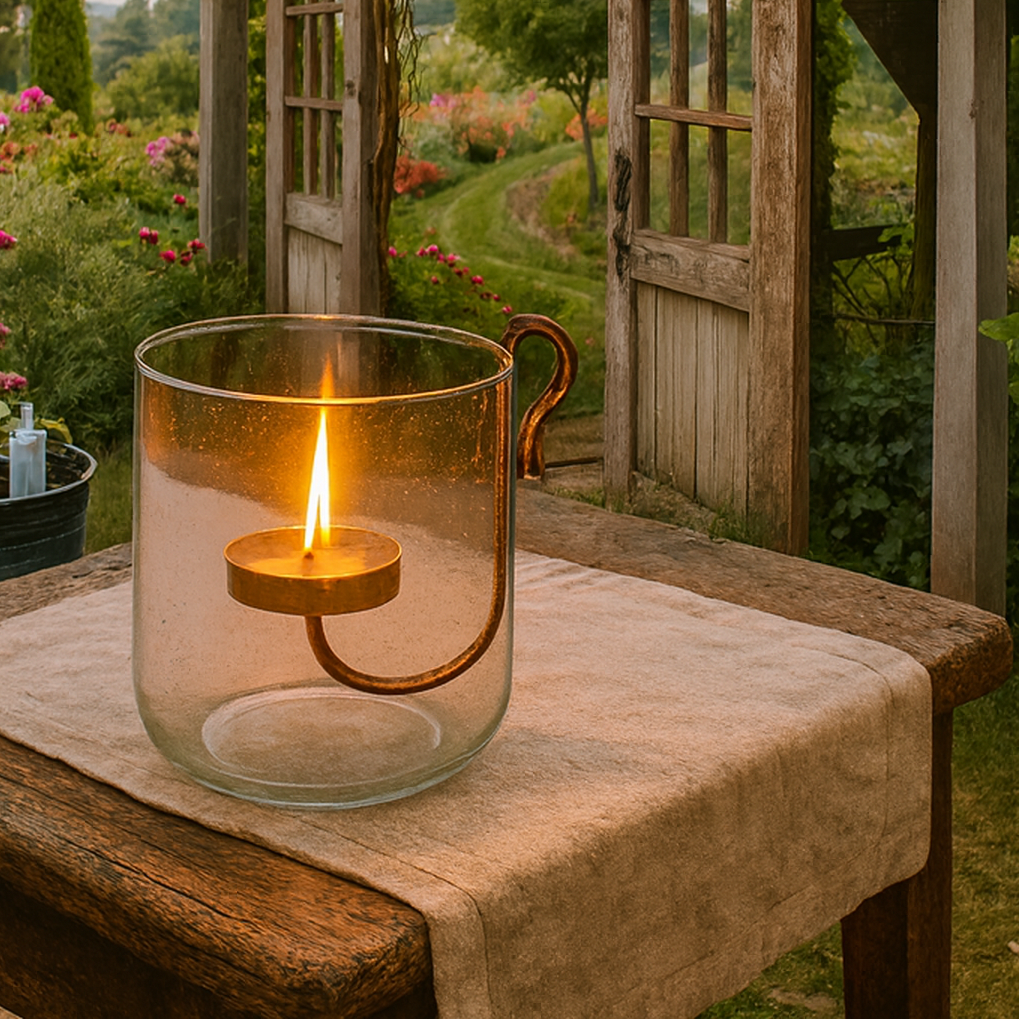 Vintage sklenený svietnik Verre, väčší 