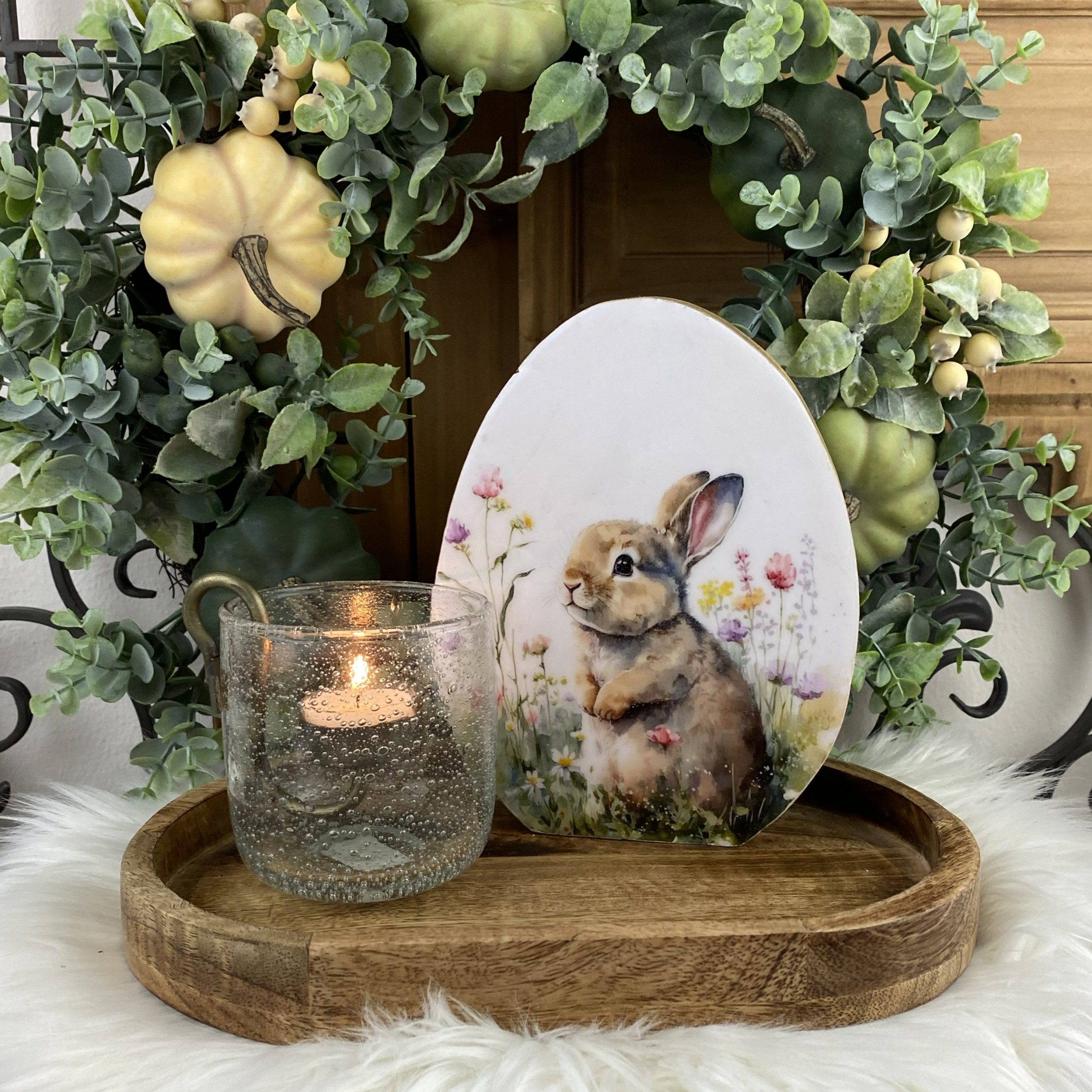 Drevené veľkonočné vajíčko Zajačik, väčší