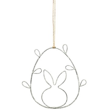 Dekorácia kovové vajíčko Zajačik