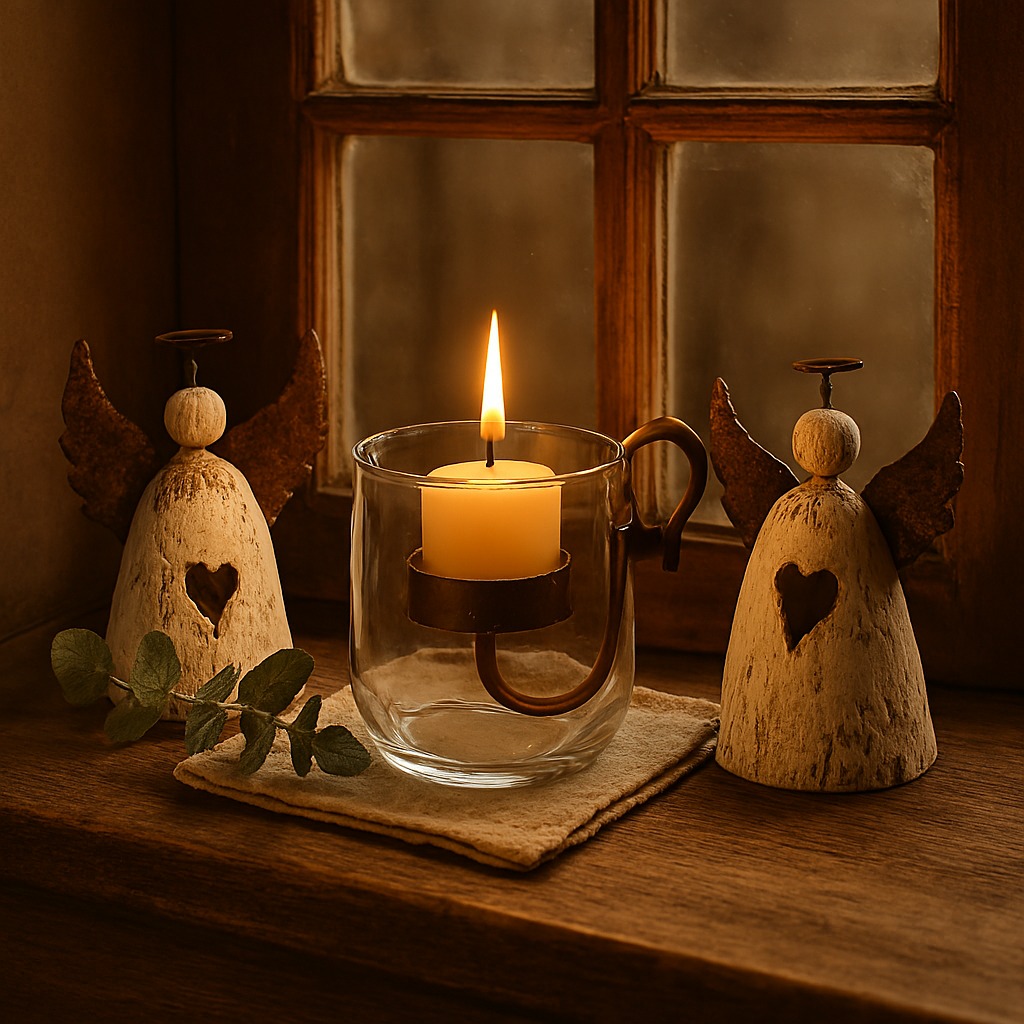 Dekorácia  drevený anjel, 11cm