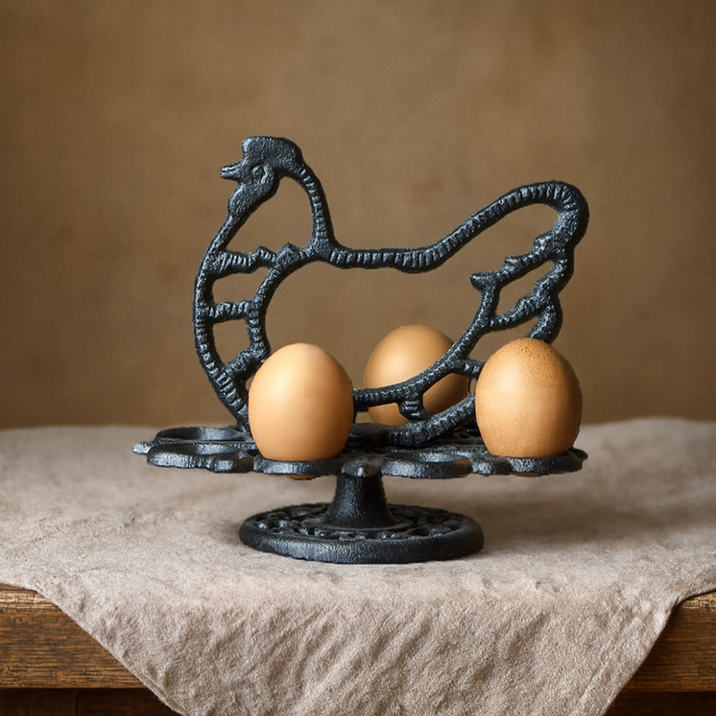 Kovový stojan na vajíčka Sliepočka