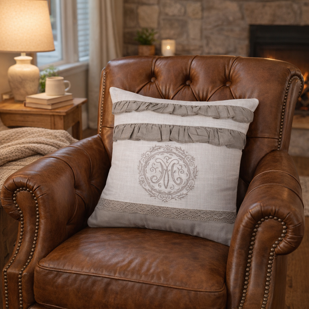 Vankúš s jemným vyšívaním Marie