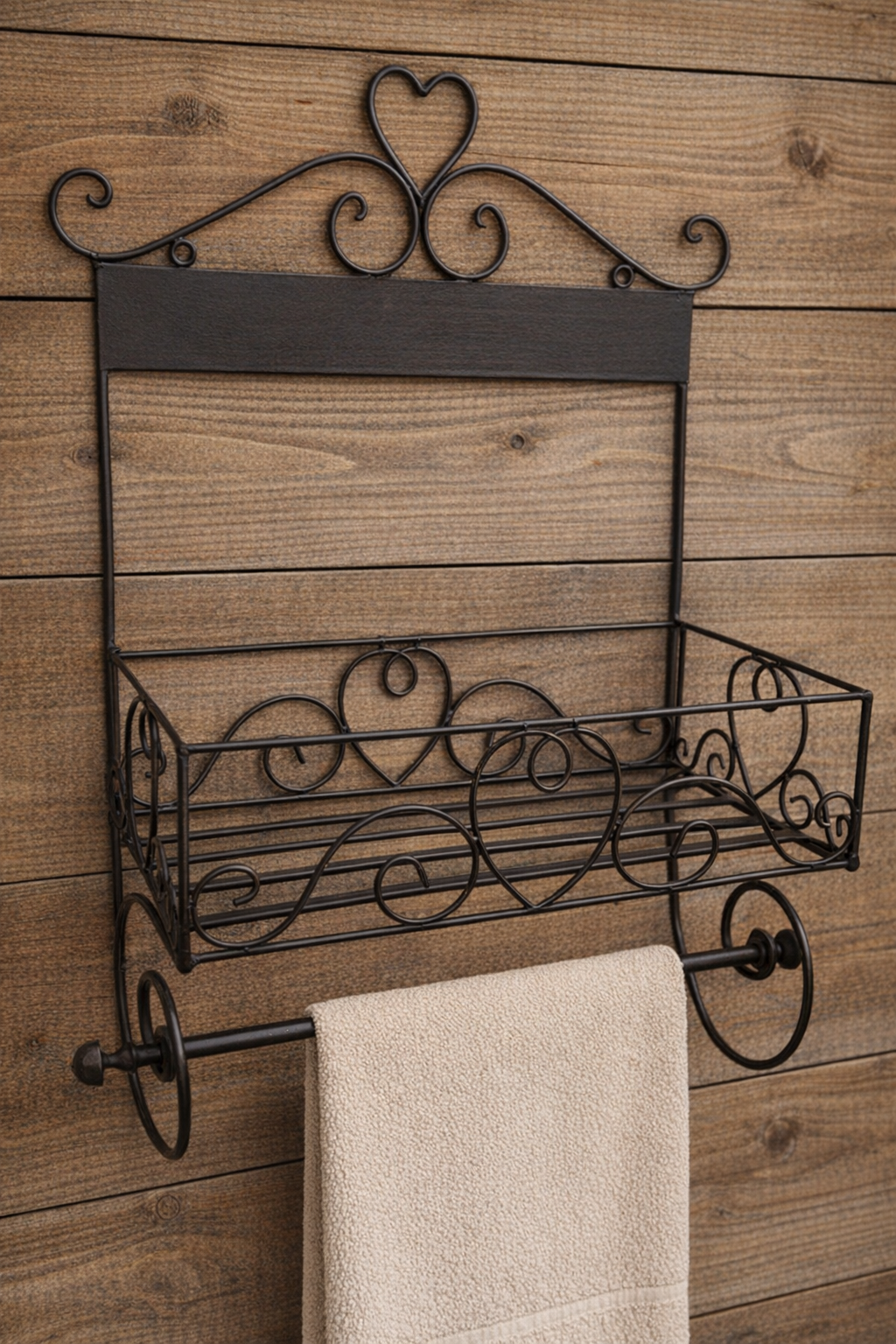 Kovová polička Srdce