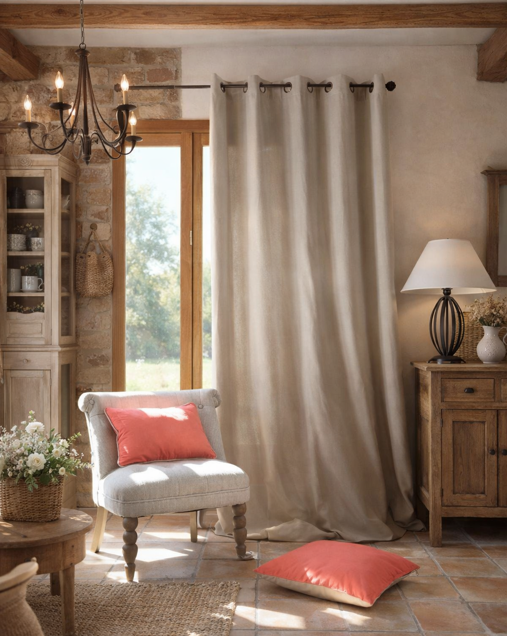 Dlhý záves Cottage Linen