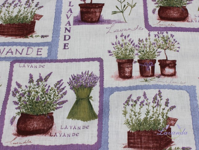 Látka ľanová LAVENDER