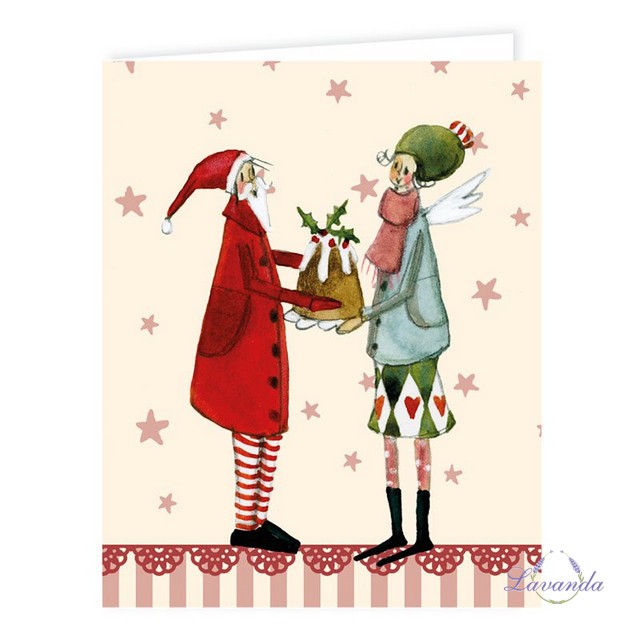Darčeková kartička Santa a koláčik