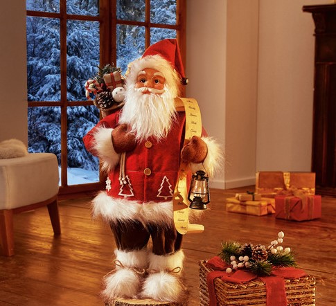 Veľký Santa Claus so zoznamom dobrých detí, 65 cm