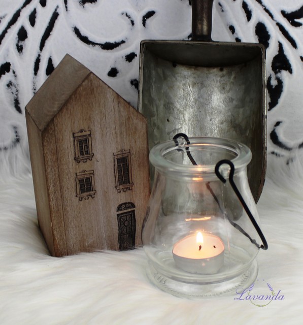 Sklenená lucerna Home so sviečkou